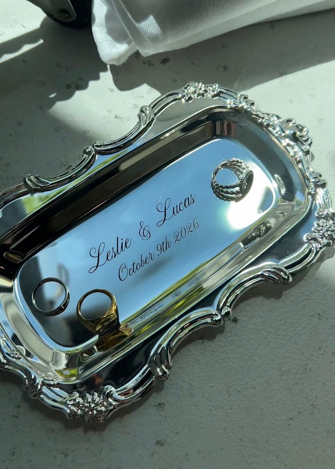 Custom Wedding Jewelry Tray
